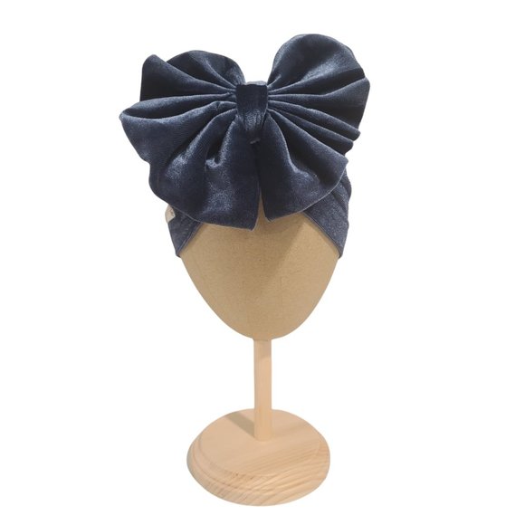 Jaya Velvet Headwrap Cap, Navy - Picture 2 of 4